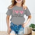 thumbnail image 2 of MuXiKeJi Clothes Girls 100 Days Of School Shirt Letter Print Crew Neck Short Sleeve T-Shirt Trendy Holidays Tops First Day Of School Shirt Toddler, 2 of 4
