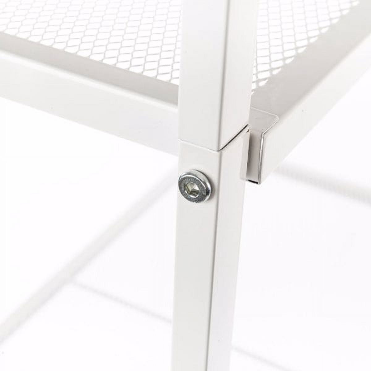 Alvantor 4 Tier Iron Bookshelf, Freestanding Bookcase Storage Shelf for Books and Decor, 23.62 x 13.78 x 57.87 in, Ivory White