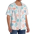 thumbnail image 4 of Naloa Colorful Seashells1 Men's Loose Fit Cuban Collar Short-Sleeve Shirt with Button-down and Chest Pocket for Everyday Wear Outings - Large, 4 of 7