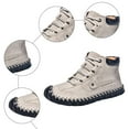 thumbnail image 4 of Mens Outdoor Sport Barefoot Walking Hiking Fashion Sneakers Anti Slip Protective Toe Stitching Leather Combat Boots Ankle Booties Casual Shoes, 4 of 6