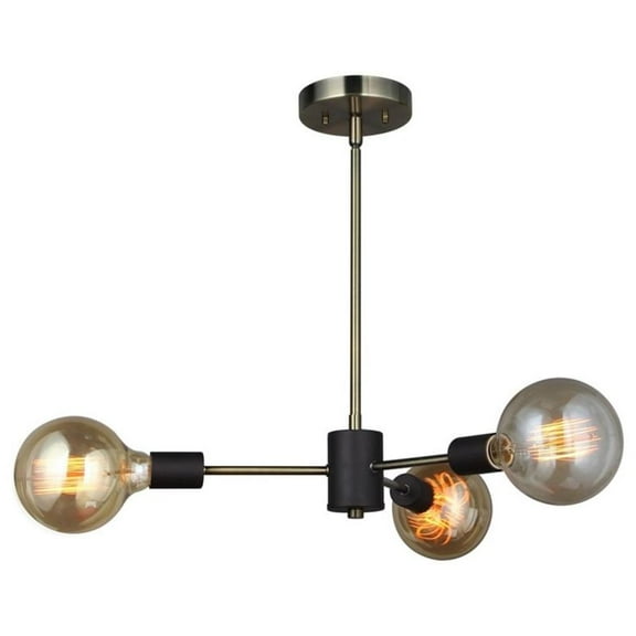 Woodbridge Lighting Ethan 3-light Steel Metal Chandelier in Brass/Bronze