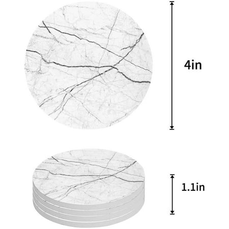 

FMSHPON Marble Set of 6 Round Coaster for Drinks Absorbent Ceramic Stone Coasters Cup Mat with Cork Base for Home Kitchen Room Coffee Table Bar Decor