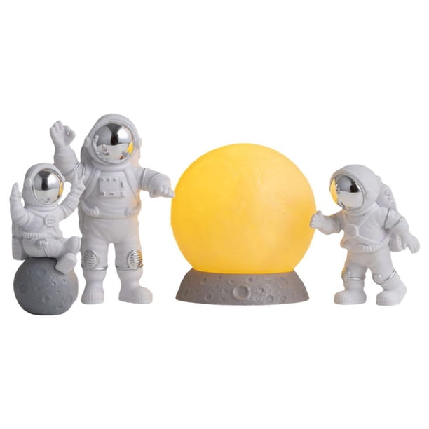4 piezas de estatua de , estantería de estatuil de , Amarillo pteado Zulema Figura estatua de astronauta