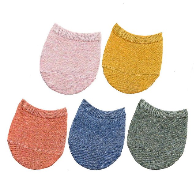 5 pares de calcetines invisibles invisibles para mujer, antepié, medio pie, verano
