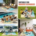 thumbnail image 3 of Teal Blue Coastal Outdoor Rug 3x5 Ft, Non Slip Washable Area Rug, Summer Beach Turtle Nautical Patio Rugs Carpet Runner, Large Floor Mat for Indoor/Outdoor Deck Porch Camping, 3 of 8