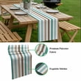 thumbnail image 5 of Brown Stripe Table Runner - 72 Inch Long, Kitchen Dining Table Runner Dresser Scarves, Ombre Geometric Teal Green Vertical Striped Farmhouse Decor for Coffee Tables Wedding Party Banquet, 5 of 8