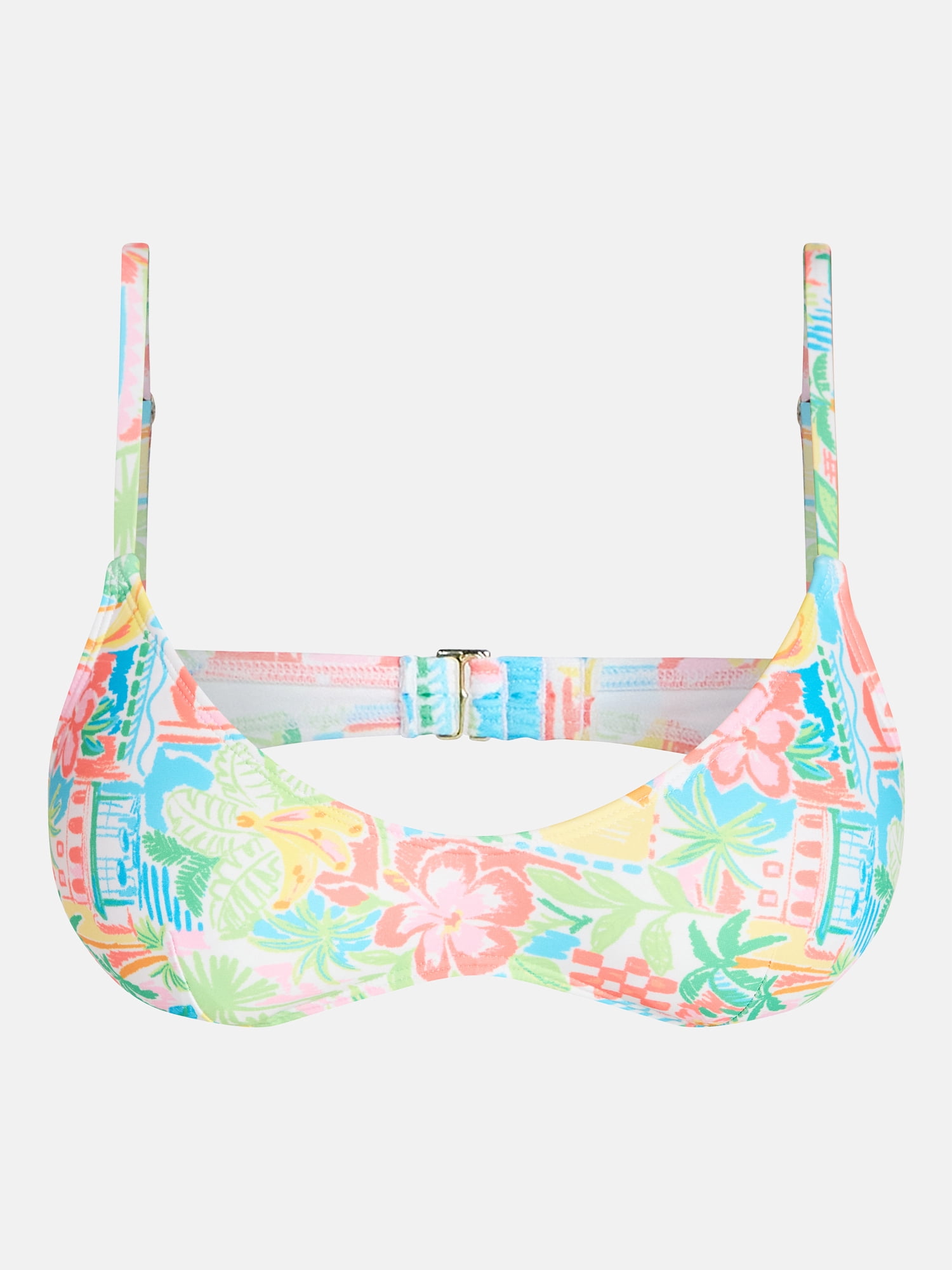 No Boundaries Print Bralette Bikini Top, Women's XXS-XXL