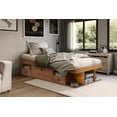 thumbnail image 2 of Memomad Bali Twin Size Storage Platform Bed with Drawers, Space Saving Furniture, Oak, 2 of 14