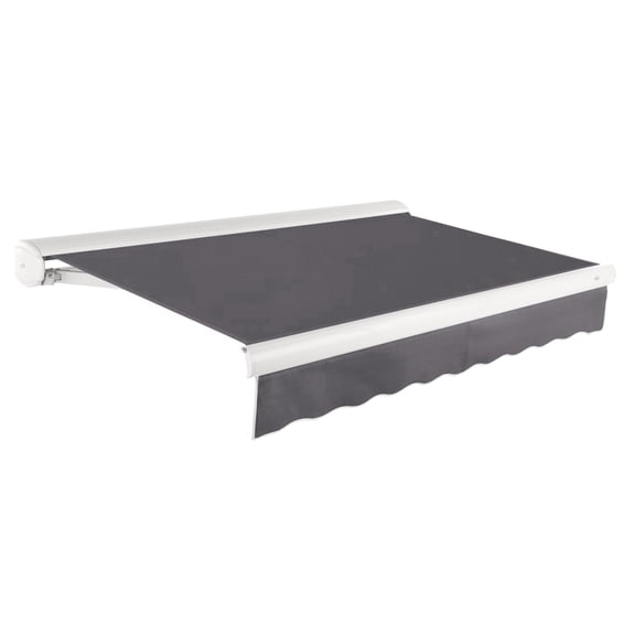Awntech 16 Ft Key West Right Motorized Heavy Duty Patio Retractable Awning with Cassette (192in x 9.38in x 120in), Gunmetal