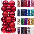 thumbnail image 1 of Emopeak 24 Piezas Adornos De Bolas De Navidad Para Árbol De Navidad - Decoraciones De Árbol De Navidad Inastillables Bola Colgante Para Decoración De Fiestas De Bodas (Rojo 2.5"-6.2Cm), 1 of 5