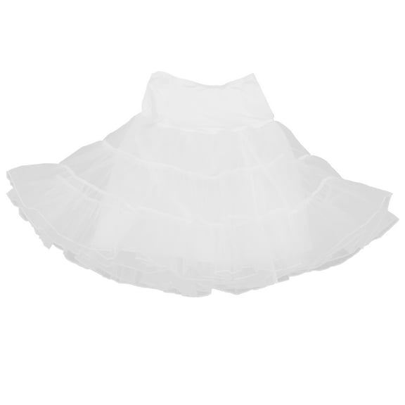 Hoopless Short Skirt Petticoat Child Underskirt for Women Bottom White