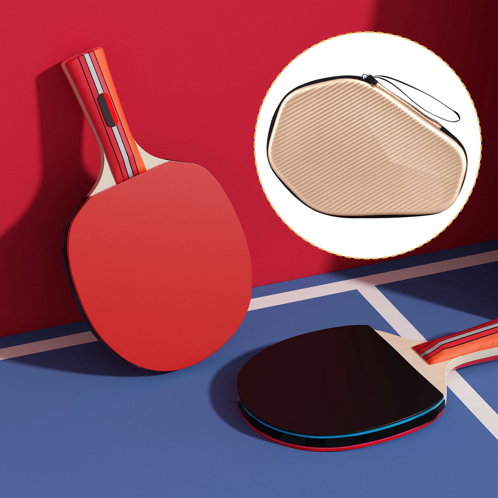 YIFAEUX Table Tennis Racket Cover Waterproof Ping Pong Paddle Storage Case Holder Hexagonal Racquet Bag for Home School Gym