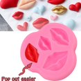 thumbnail image 4 of 3D Fondant Candy molde de silicona hecho en casa pastel de dibujos animados beso labios forma molde 4 cavidades Chocolate galleta hornear sartenes oso de fresa  Hogar, 4 of 5