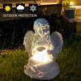 thumbnail image 4 of Resin Sitting Angel Wing Statue Art Solar Lamp Garden Ornament Home Decor Decor Supplies (Girl), 4 of 8