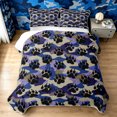 thumbnail image 2 of Manfei Minimalst Camouflage Bed Spread Queen, Rustic Bear Paw Queen Coverlet Set, Navy Blue, 3pcs, 1 Quilt and 2 Pillowcases, 2 of 7