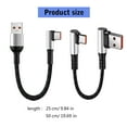 thumbnail image 3 of 90 Degree Elbow 480Mbps Nylon USB to Type C Quick Power Cable for Charging and Data Transfer, 3 of 9