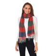 thumbnail image 2 of FORMRS Womens Scarf Winter Soft Long Big Warm Shawls Wrap Tassel Scarves, Red and Blue Pattern, 2 of 9
