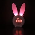 thumbnail image 3 of Reloj despertador para , lindo conejo, luces nocturnas para , para niñas, , , temperatura, control y repetición, 2 Rosado Colco Luz de noche con reloj despertador para niños, 3 of 8