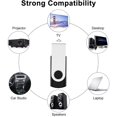 thumbnail image 2 of shiyou-64GB USB Flash Drive USB Stick,USB 2.0 Memory Stick Swivel Thumb Drive 64G USB Drive Metal Cap Thumb Drive with LED Light, Black USB Key for Data Storage/Computer/PC/Laptop, 2 of 4