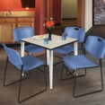 thumbnail image 3 of Kahlo 30" Square Tapered Leg Table- Maple/ Chrome, 3 of 5