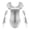 Silver, variant on Womens Shiny Leather Short Sleeve Leotard Bodysuit with Elbow Length Fingerless Gloves for Party Silver S