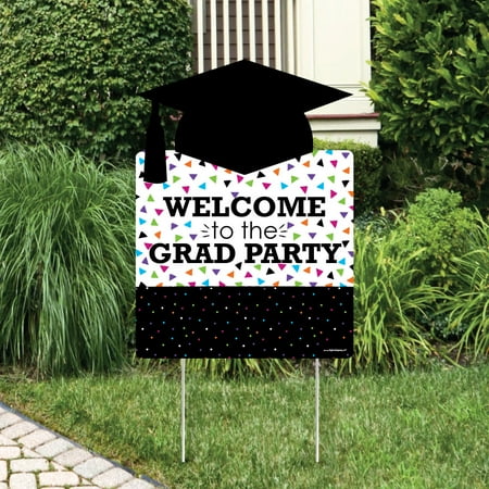 Hats Off Grad - Graduation Decorations - Graduation Party Welcome Yard Sign
