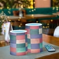 thumbnail image 3 of Yayeee Flameless Candles with Remote Flickering Battery Operated Multi Color Changing, Red and Purple Plaid Pattern, 3 of 7