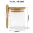 thumbnail image 3 of Ofertas Únicas 1 Pc Tarros Decorativos Duraderos de 10.58oz con Tapa de Bambú Tarros Organizadores de 4.72" de Altura Color Madera Transparente, 3 of 5