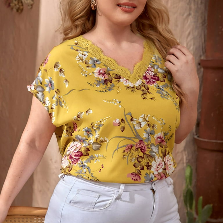 plus size yellow t shirt