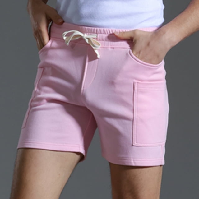 AherBiu Plus Size Mens Gym Shorts Cotton Drawstring Elastic Waisted Shorts with Pockets Summer Athletic Workout Shorts