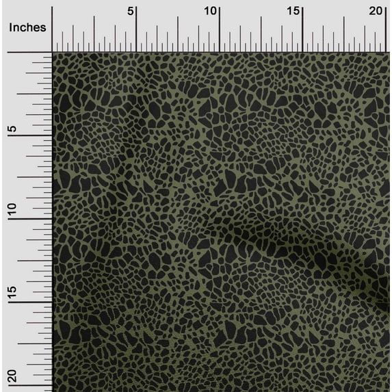 oneOone Viscose Chiffon Olive Green Fabric Giraffe Animal Skin Craft Projects Decor Fabric Printed By The Yard 42 Inch Wide