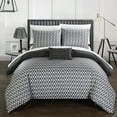 thumbnail image 4 of Chic Home Jacky 4 Piece Reversible Comforter Bedding Set, Full/Queen, Grey, 4 of 4