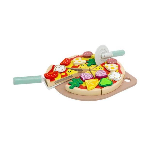 Jeu De Pizza En Bois – Jouet De Découpage Pour Enfants, Accessoire Dînette Éducatif