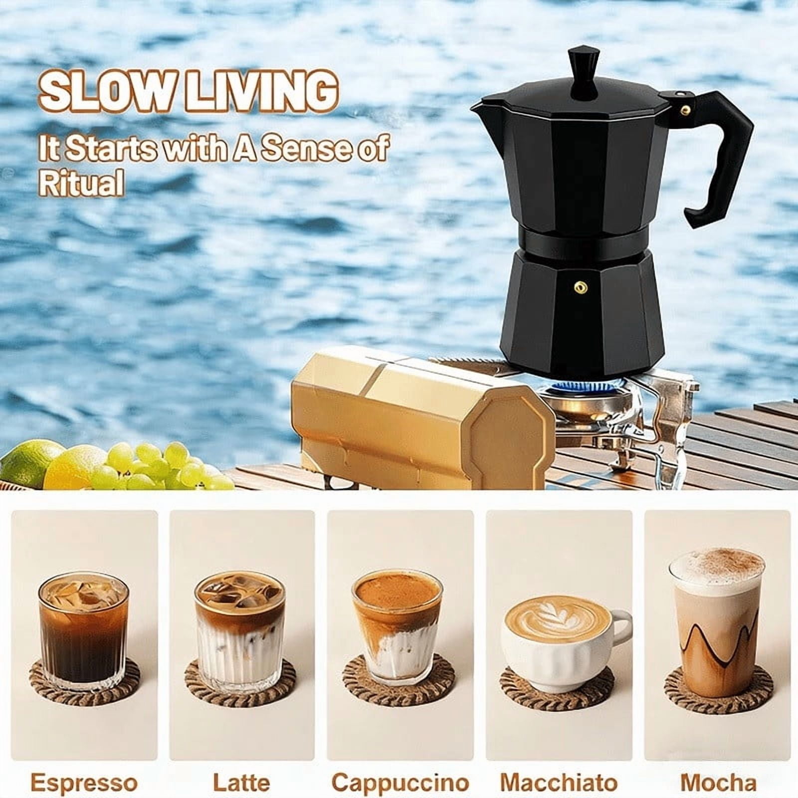 Italian Octagonal Mocha Pot – Elegant Coffee Maker for Traditional Brewing, Perfect for Home or Gifting to Coffee Lovers