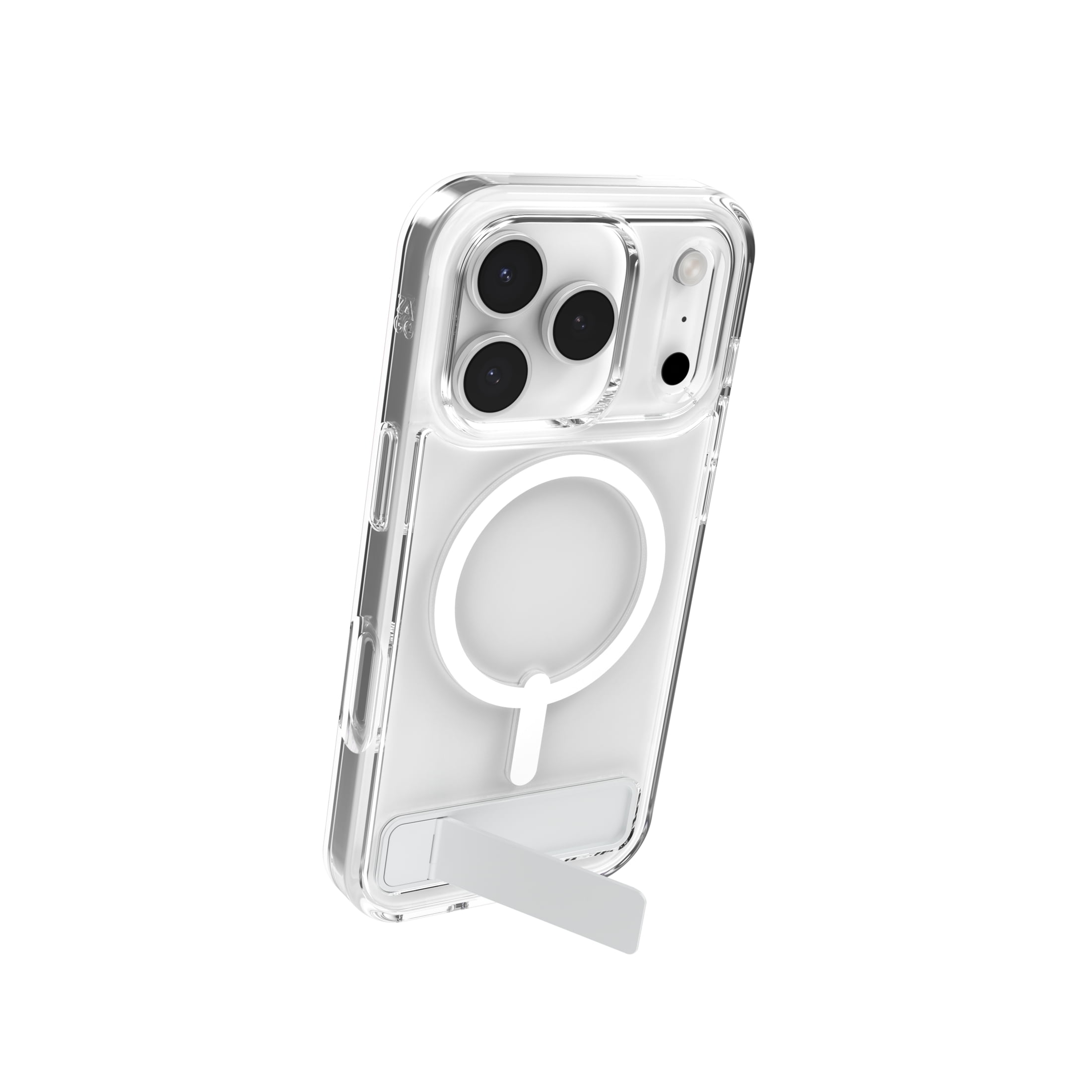ZAGG Clear Snap with Kickstand - Apple iPhone 17 Pro Clear Case with MagSafe and Built-In Kickstand