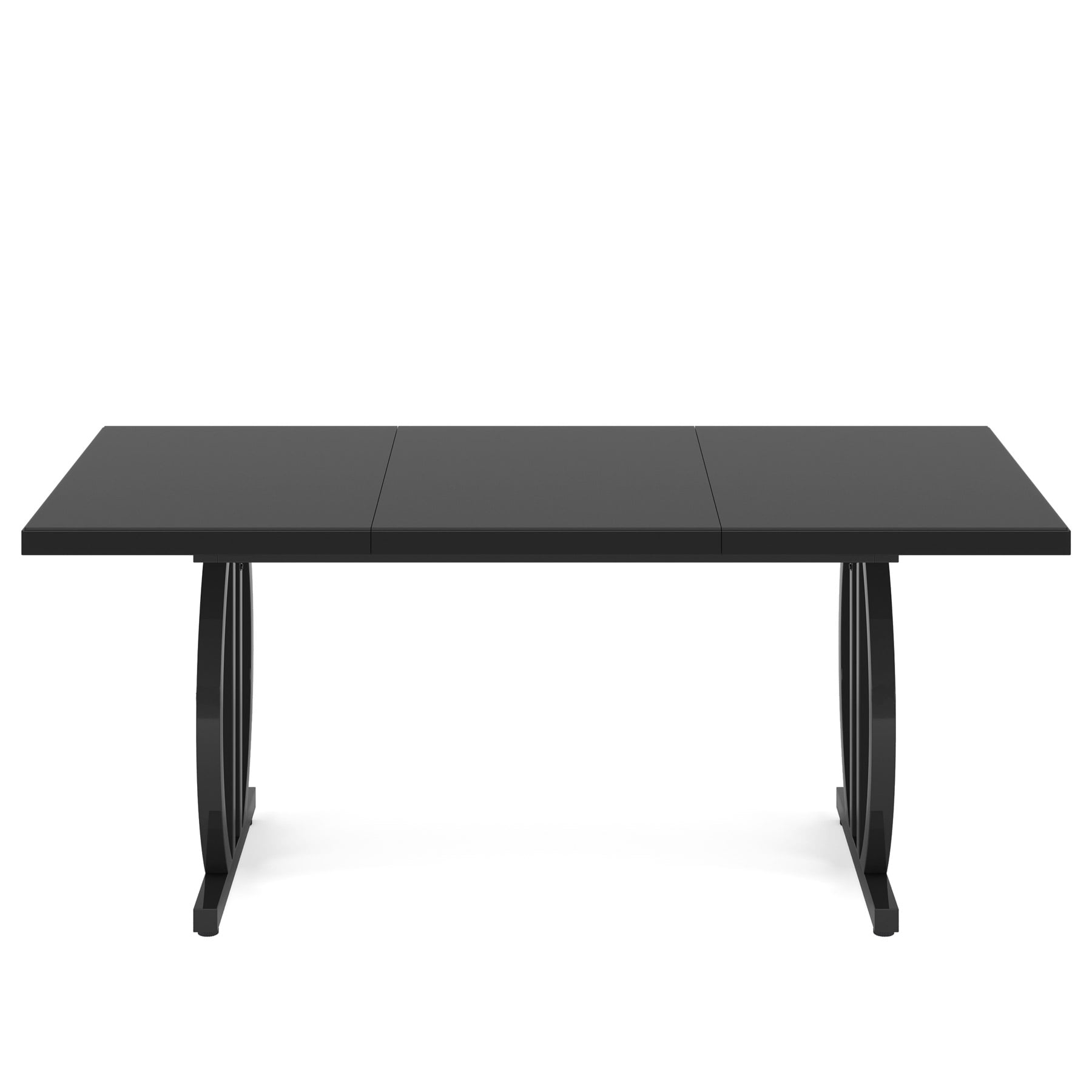 Fnova 63" Modern Dining Table for 6-8 People, Rectangular Kitchen Table with Sturdy Metal Frame, Dinner Table for Dining Room, Kitchen, Living Room, Home Office, Apartment