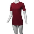 thumbnail image 5 of A2Y Women's Basic Solid Premium Cotton Short Sleeve Crew Neck T Shirt Tee Tops Cabernet L, 5 of 6
