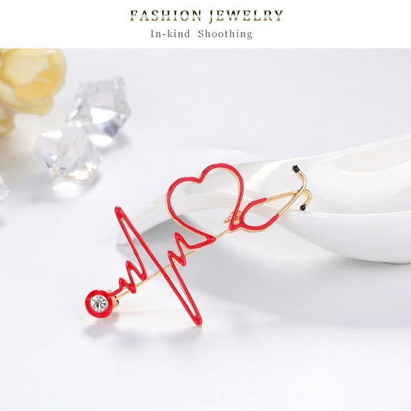 PPgejGEK Brooch Pins Enamel Heart Brooch Nurse Badge Lapel Pin for Valentine's Day Mother's Day Christmas Birthday Gifts