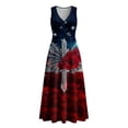 thumbnail image 5 of VBVC Women's Floral V-Neck Sleeveless Maxi Dress,Button Detail Loose Flowy Dress For Women,Ladies' Casual Patriotic Summer Sundress with Pockets,Multicolor,S-3XL, 5 of 8