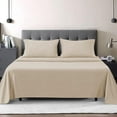 thumbnail image 3 of IR Imperial Rooms Bed Sheet Set 1800 Series, Deep Pocket 16" Microfiber Cream, Full Size 4 Piece, 3 of 8