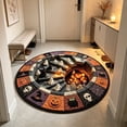 thumbnail image 3 of sruoe Halloween Creepy Visual Effect Round Floor Rug, Ghost Printed Polyester Doormat, Halloween Room Decor for Indoor Home Layout, Holiday Party, 3 of 6