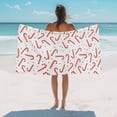 thumbnail image 2 of Candy Cane Pattern Christmas Beach Towels Blanket Soft&Absorbent Quick Dry Microfiber Red White Winter Snow Pool Towels for Swimming ,Yoga, Sports, Gym, Camping,Large 35X70in,, 2 of 8