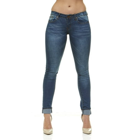 V.I.P.JEANS Classic Skinny Jeans For Women Slim Fit Stretch Stone Washed Jeans In Junior or Plus Size