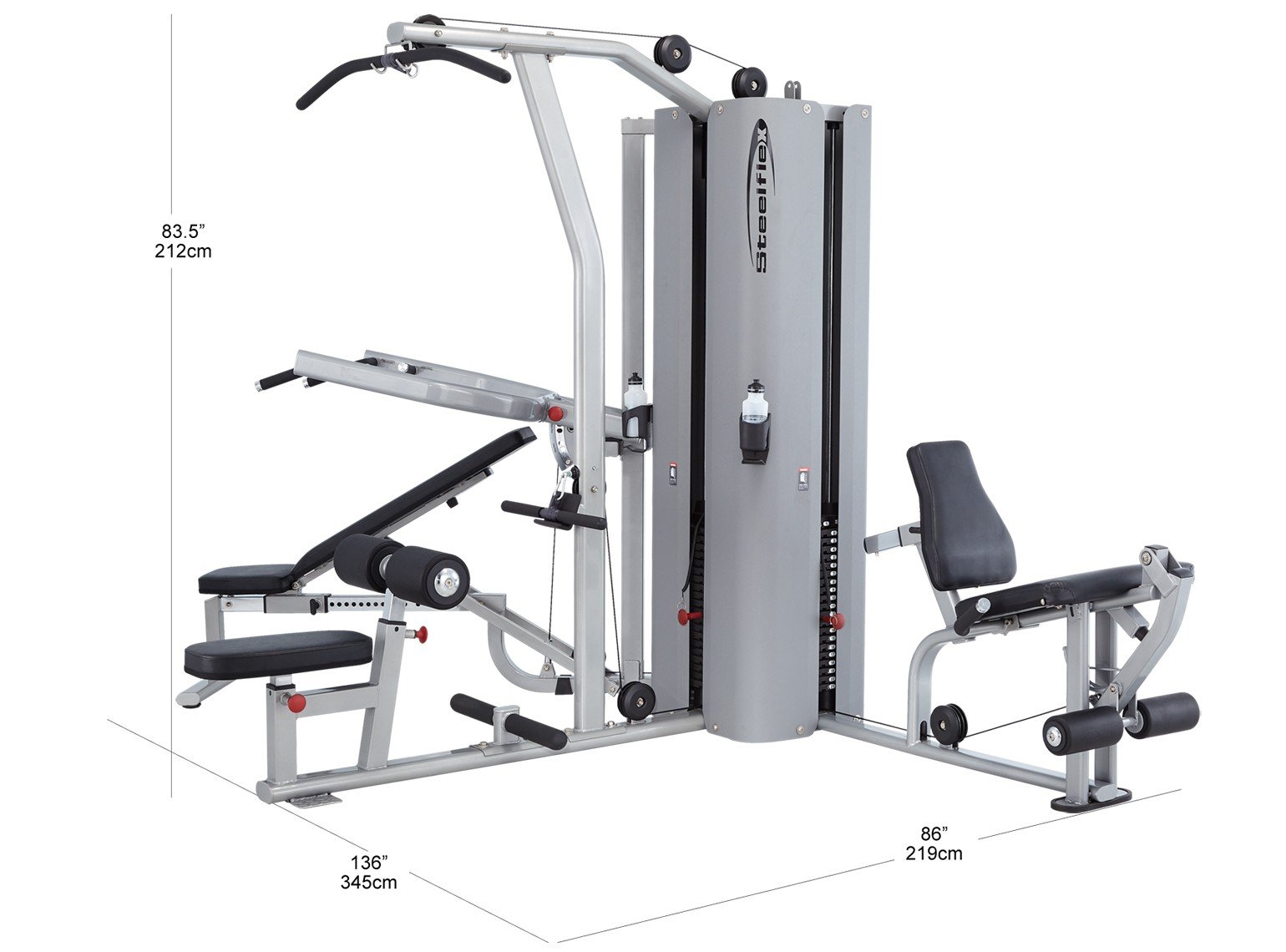 SteelFlex MG300 Commercial Multi Station Gym Machine 630 lb. Pulley Weight Stack - image 3 of 4