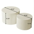 thumbnail image 2 of Wave Stripe Nesting Coffee Table Set for Living Room, Bedroom, Beige(Set of 2 Pieces), 2 of 7