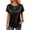 Black, variant on Satin Blouse for Women Short Sleeve Crewneck Silk Shirt Business Casual Outfit Summer Dressy Clothes