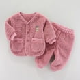 thumbnail image 2 of Fozruso Girls Pant Sets Toddler Boys Girls Long Sleeve Cartoon Warm T Shirt Tops Pants Outfits,2-3 Years(Pink), 2 of 4