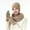 Khaki, variant on Hat Scarf and Gloves Three-Piece Set for Women Double-Layer Fleece-Lined Hat Cable Knit Scarf Wool Gloves Red