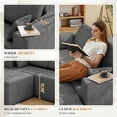 thumbnail image 3 of JONPONY L-Shape Sofa Couch,Cloud Sofa Couch No Assembly Boneless Deep Seat Sofa for Living Room, Grey, 3 of 14