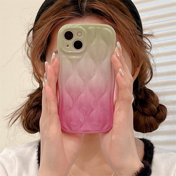 Funda blanda de silicona para iPhone Modelos compatibles 14 11 13 12 Pro Trendy Gradient Effect a prueba de golpes zhangmengya LED